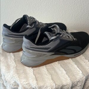 Reebok Nano Black and Gray Athletic Shoes